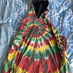 Green red yellow and white hoodie